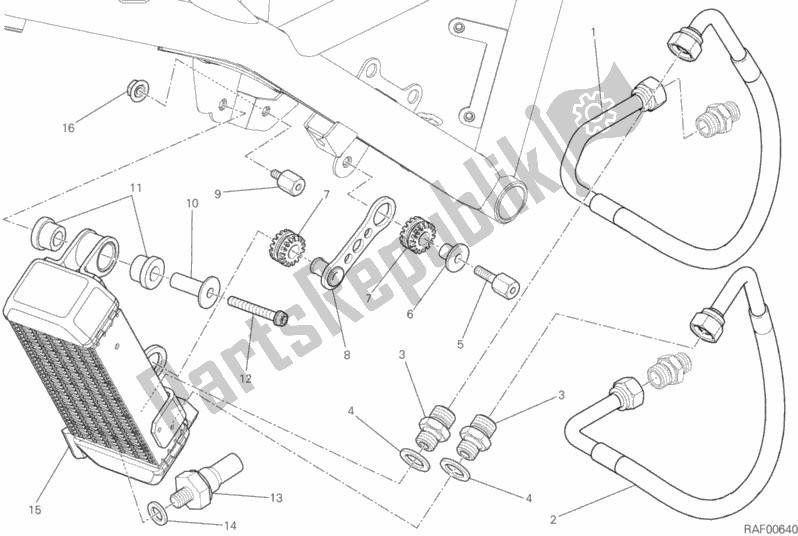 Toutes les pièces pour le Refroidisseur D'huile du Ducati Scrambler Desert Sled 803 2020